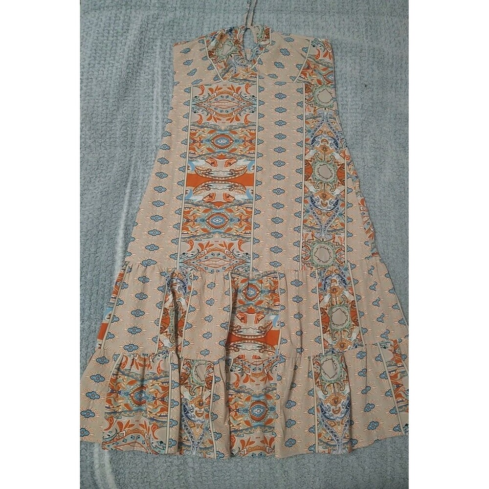 Halter Ruffled Dress Boho Feminine Cottage Core Beachy